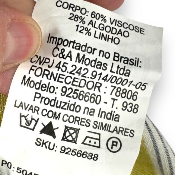 4 for $20 SALE! Clockhouse Tie Belt Linen Blend Shorts, Multi Stripe, Size S/M - Picture 5 of 9